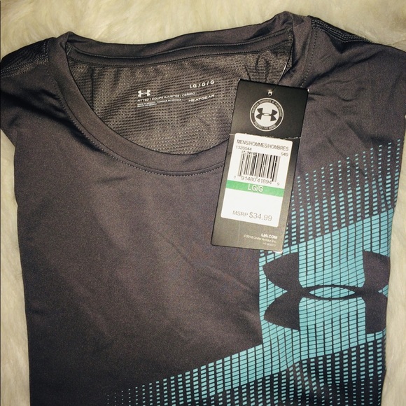 Under Armour Silver Shimmer Short Sleeve Men’s LG - Picture 7 of 8